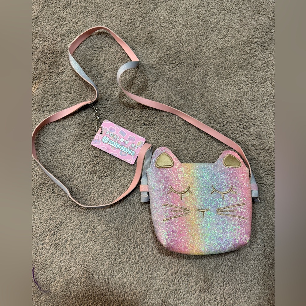 Glittery Cat Crossbody Bag for Kids